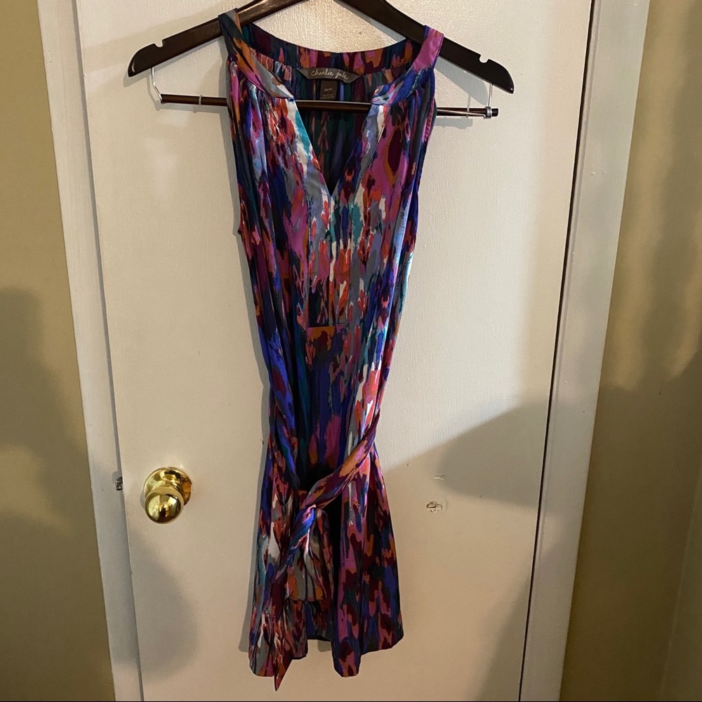 Charlie Jade V neck print dress size M